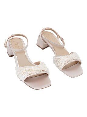 Jewel Badgley Mischka Women’s Fallon Dress Sandals Champagne Satin Sz 8M